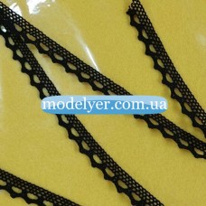 Кружево лен 1.2 см., (черный)